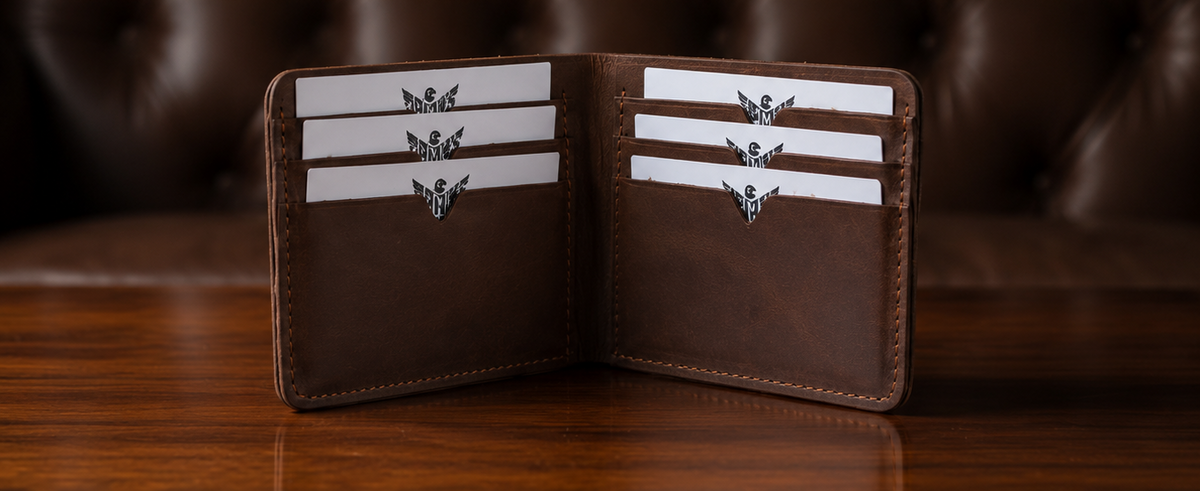 Leather Wallets - Hand Stitched Bifold - Dark Brown - BLW#1