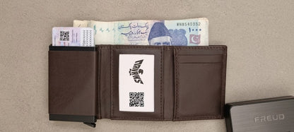 RFID Leather Wallet - Brown - RFID #1