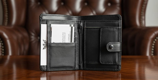 Leather Wallets - Bi-Fold Black - BLW#4