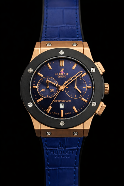 Premium Leather Watches - Blue-Gold - LW#1