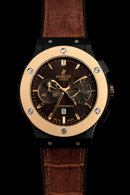 Premium Leather Watches - Brown-Gold - LW#1