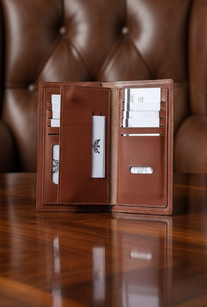 Gift / Combo Box - Checkbook Wallet with 2 in 1 Premium Leather Belt (Black & Brown)