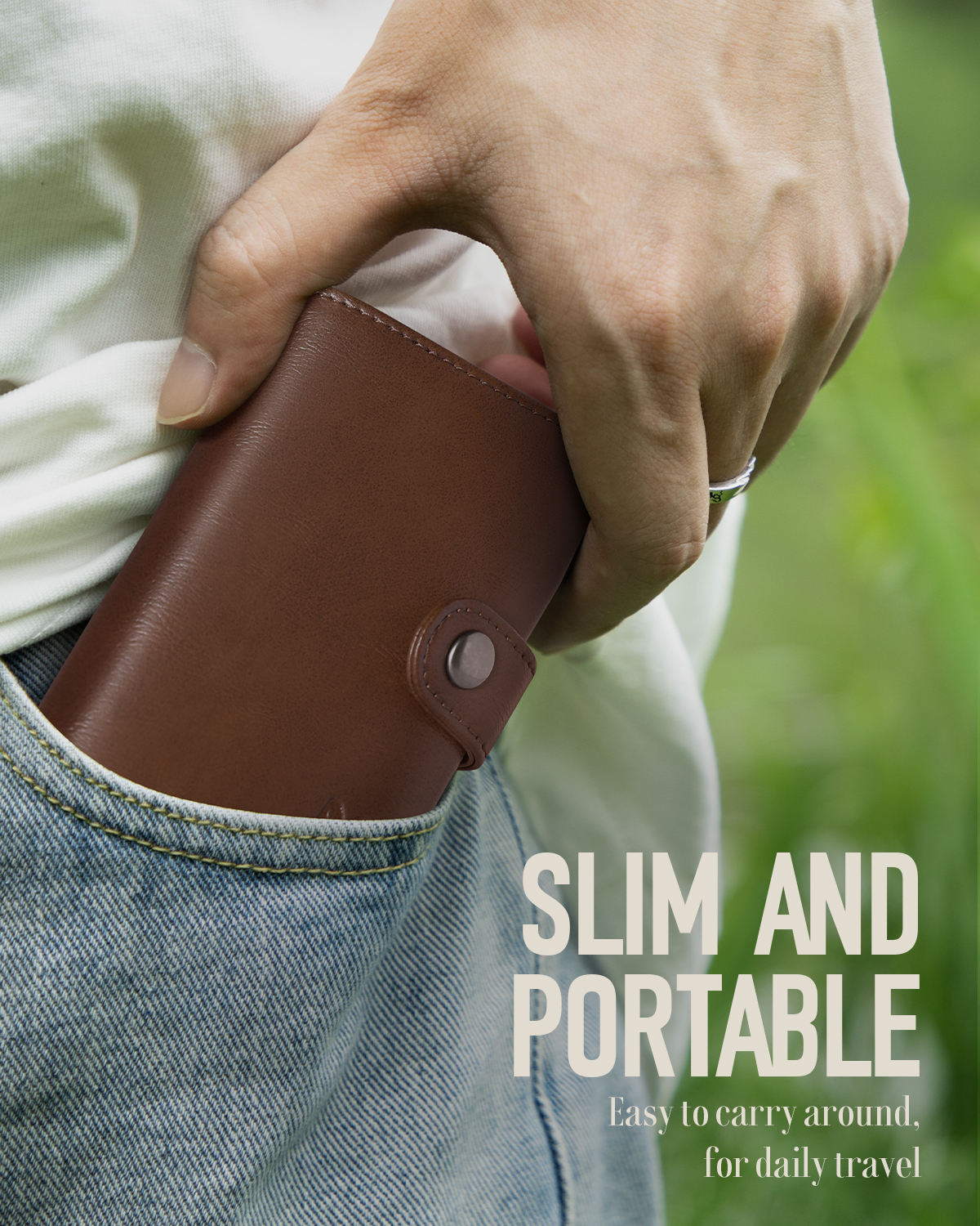 RFID Leather Wallet - Brown - RFID #1