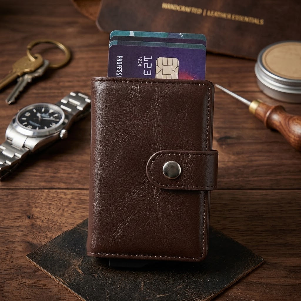 RFID Leather Wallet - Brown - RFID #1