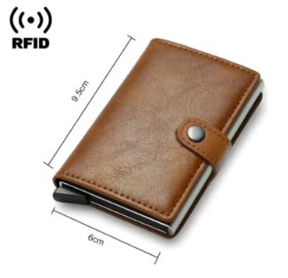 RFID Leather Wallet - Brown - RFID #1