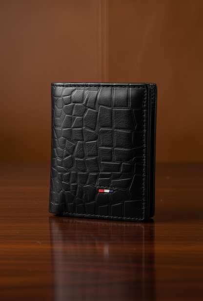 Leather Wallets - Three-Flap Black - TFLW#1