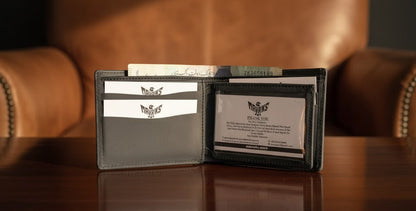 Leather Wallets - Three-Flap Grey - TFLW#2