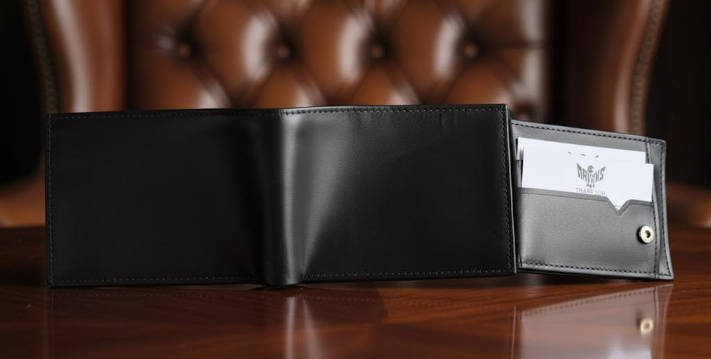 Leather Wallets - Three-Flap Black - TFLW#3