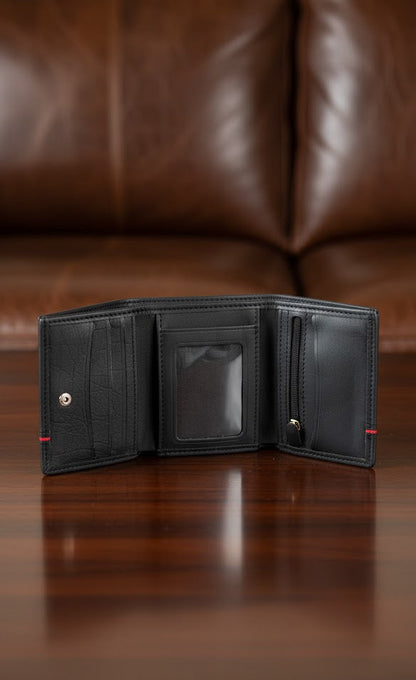 Leather Wallet - Trifold Black - TLW#1