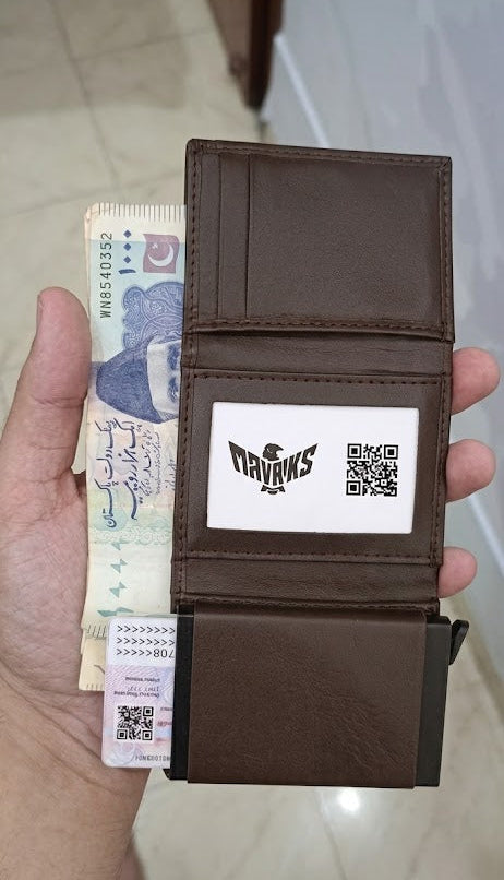 RFID Leather Wallet - Brown - RFID #1