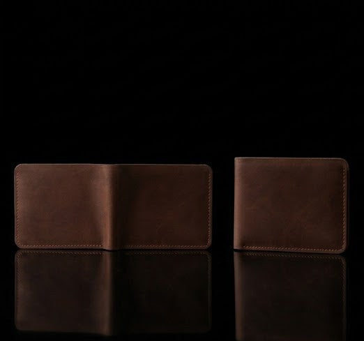 Bundle Deal - Hand Stitched Leather Wallet & Everyday Caring Waist Belt - Black Brown Combo