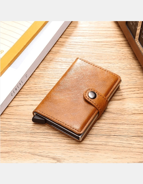 RFID Leather Wallet - Brown - RFID #1
