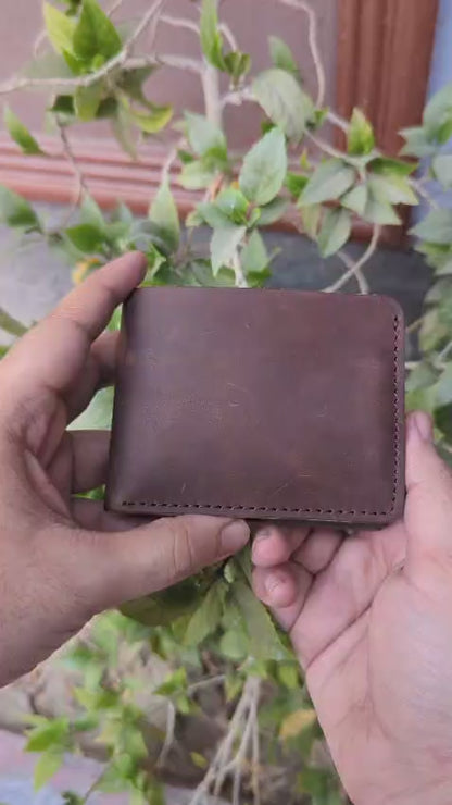 Leather Wallets - Hand Stitched Bifold - Dark Brown - BLW#1