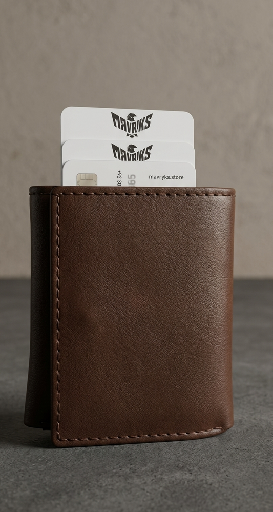 RFID Leather Wallet - Brown - RFID #1